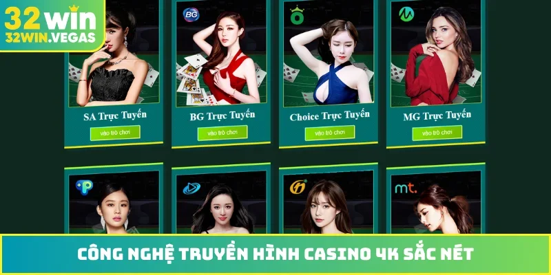 Công nghệ truyền hình casino 4K sắc nét