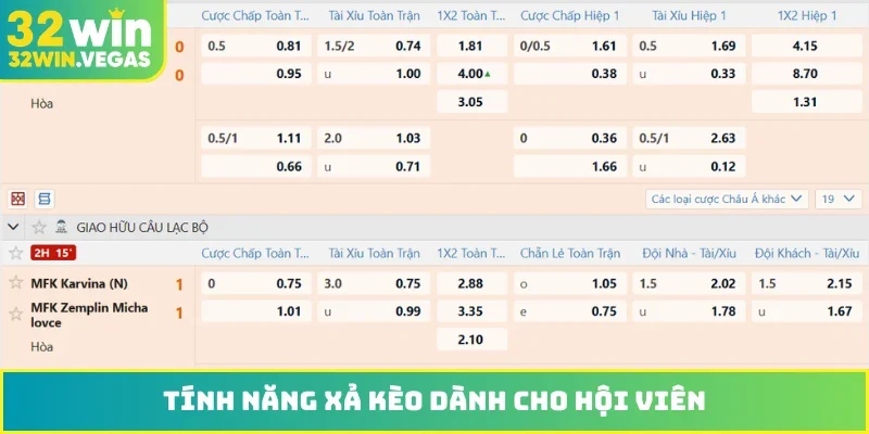 Tính năng xả kèo dành cho hội viên